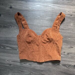 SHEIN Brown Corduroy Tank Top
